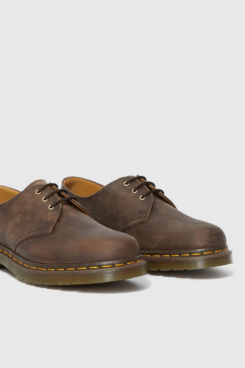 1461 3 Eye Leather Shoes - Dark Brown Crazy Horse - Image 4