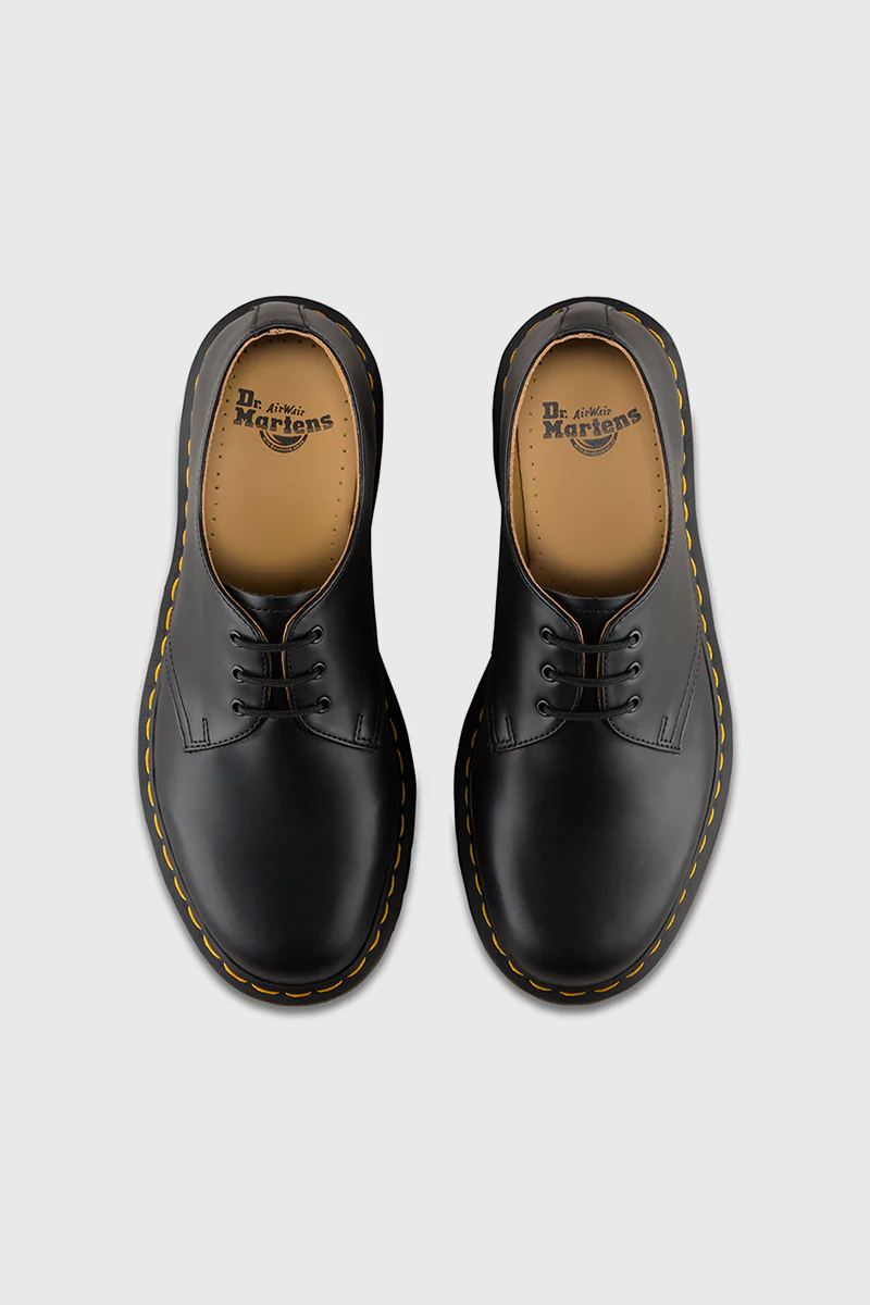 1461 3 Eye Leather Shoes - Black Smooth - Image 4
