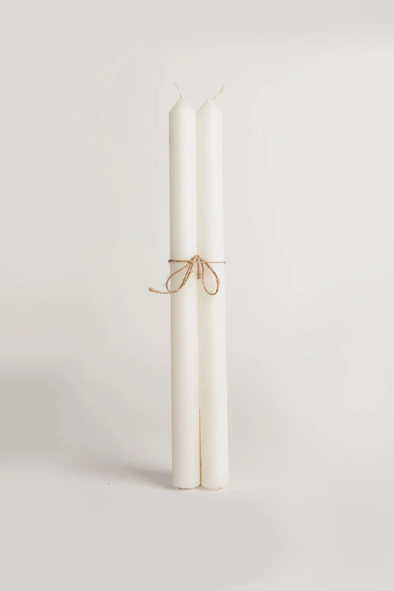 330mm Household Taper Candle - Cream - Image 2