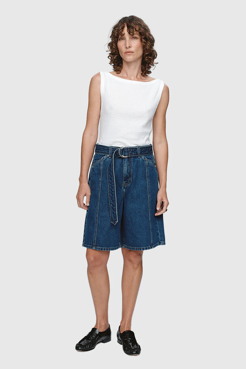 Belted Jean Short - Washed Indigo - Image 5
