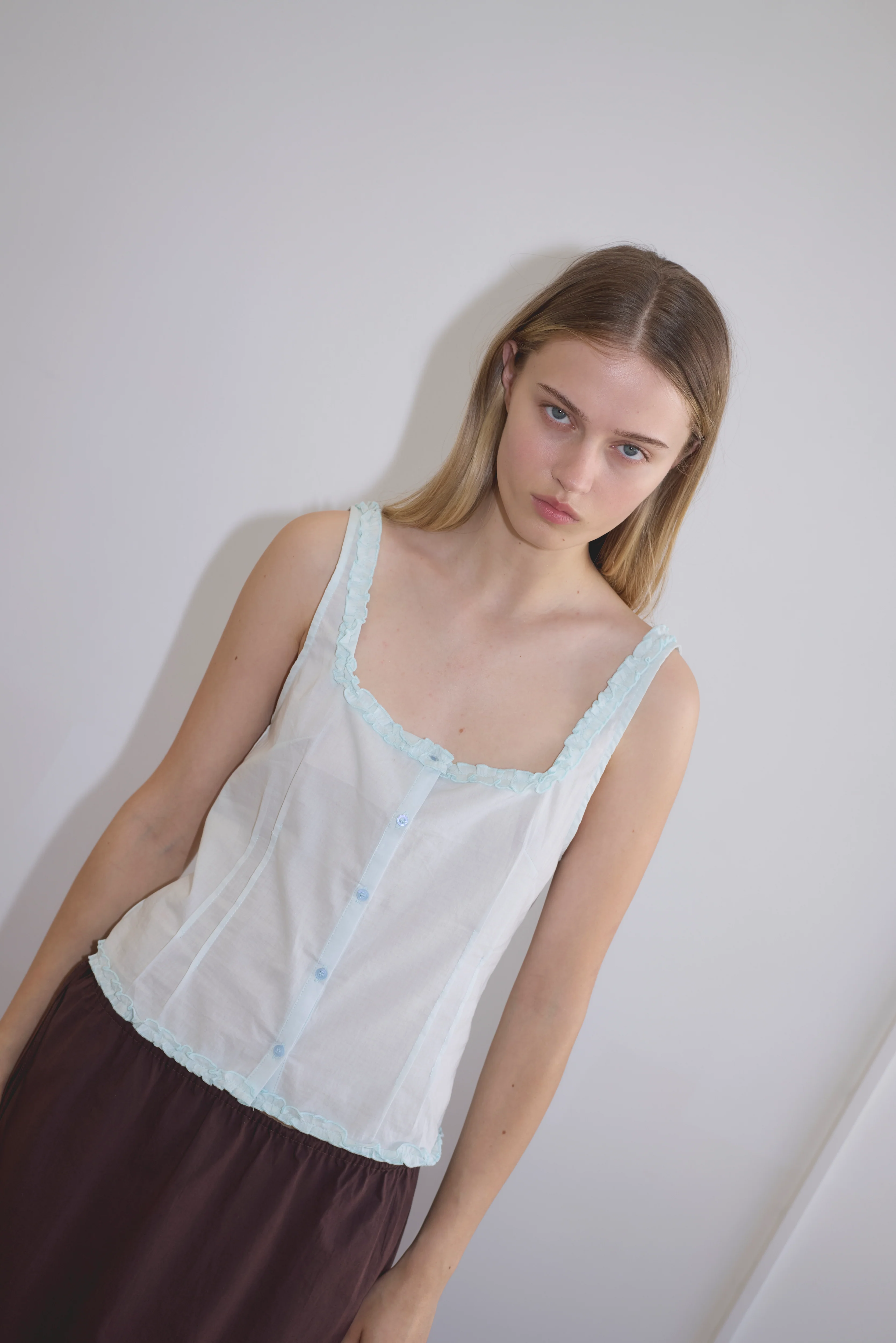 Button Frill Top - Mint - Image 4