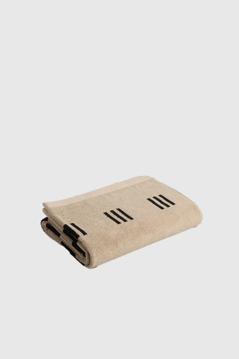 Claremont Bath Towel - Sand / Noir