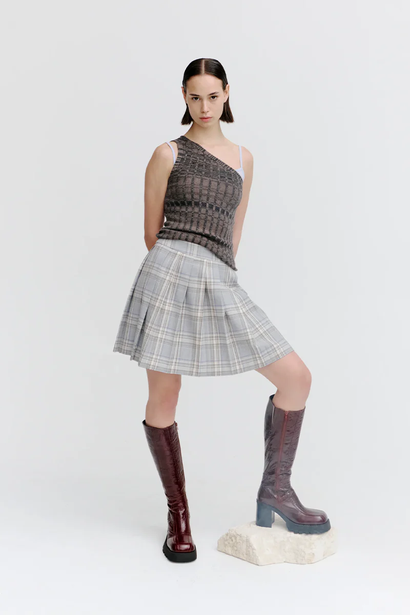 Context Pleated Skirt - Plaid - Image 5