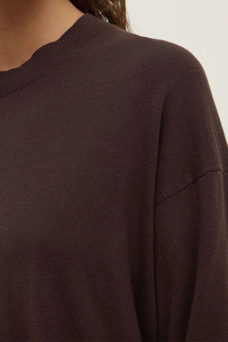 Cotton Cashmere Lounge Sweater - Ganache - Image 6