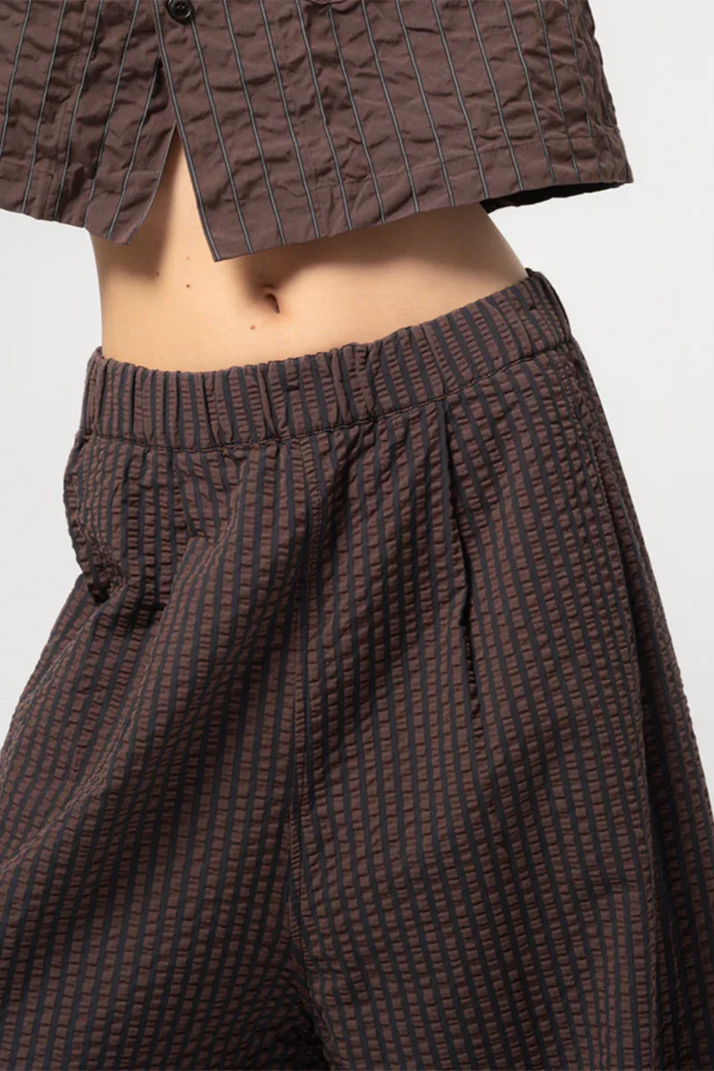 Culotte - Belfast Seersucker Coffee / Navy - Image 5