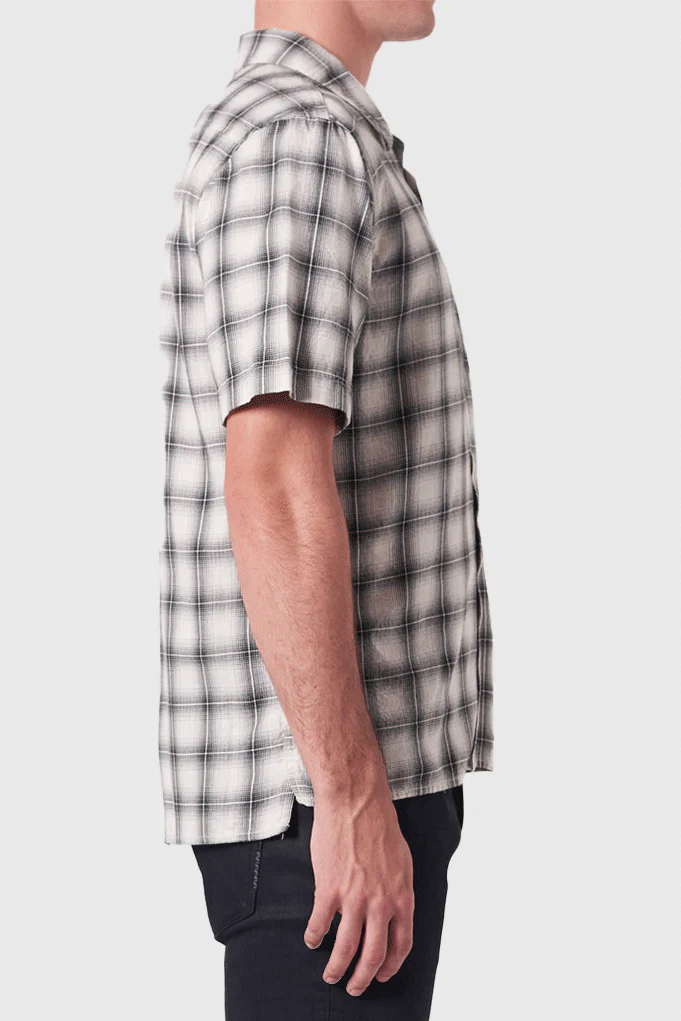Curtis SS Check Shirt -  Washed Stone - Image 3