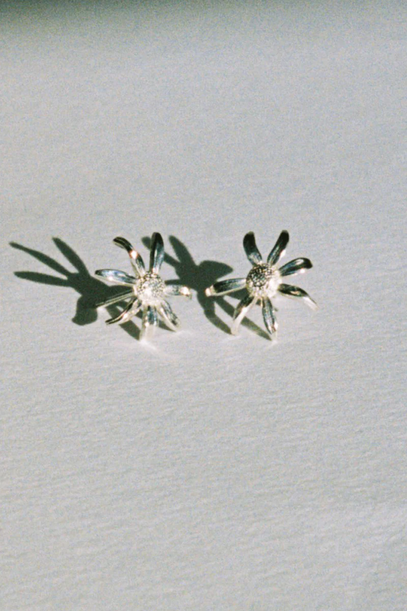 Daisy Stud Earrings - Sterling Silver - Image 4