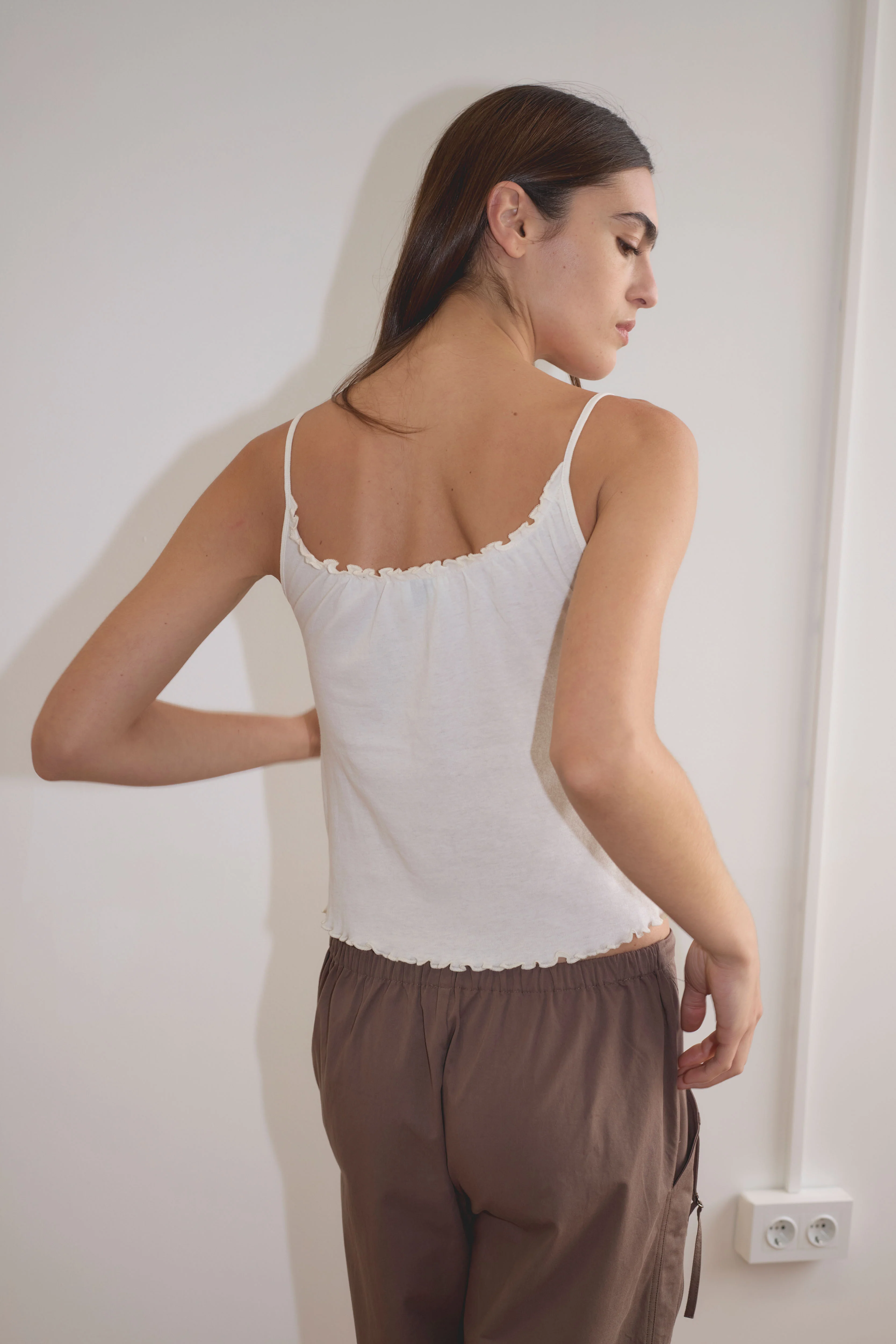 Flounce Tank - Cream - Image 5