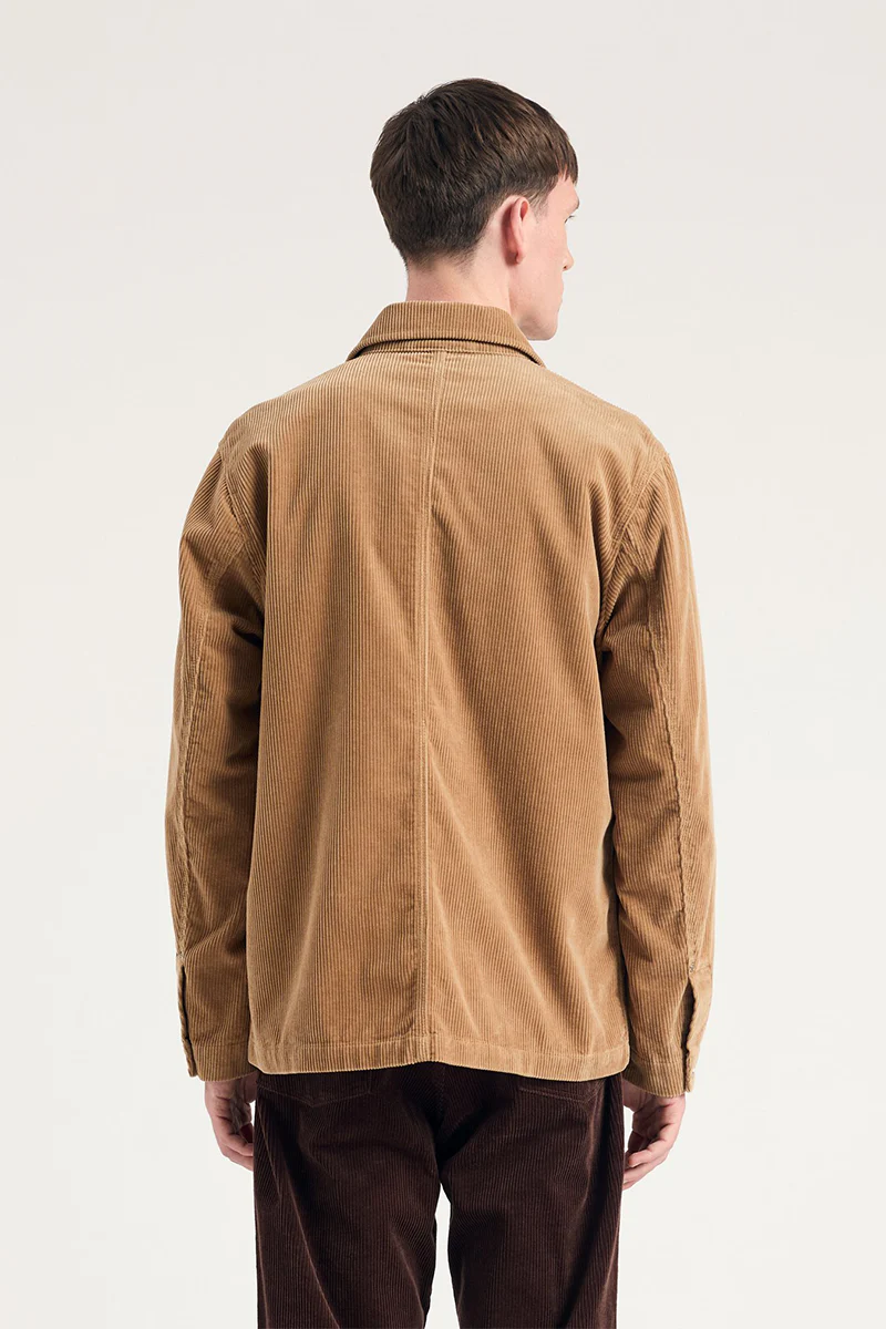 Folke Wide Corduroy Chore Jacket - Utility Khaki - Image 4