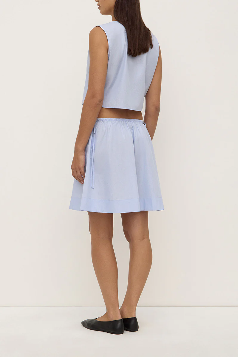Havana Stripe Poplin Skirt - Blue / White Stripe - Image 6