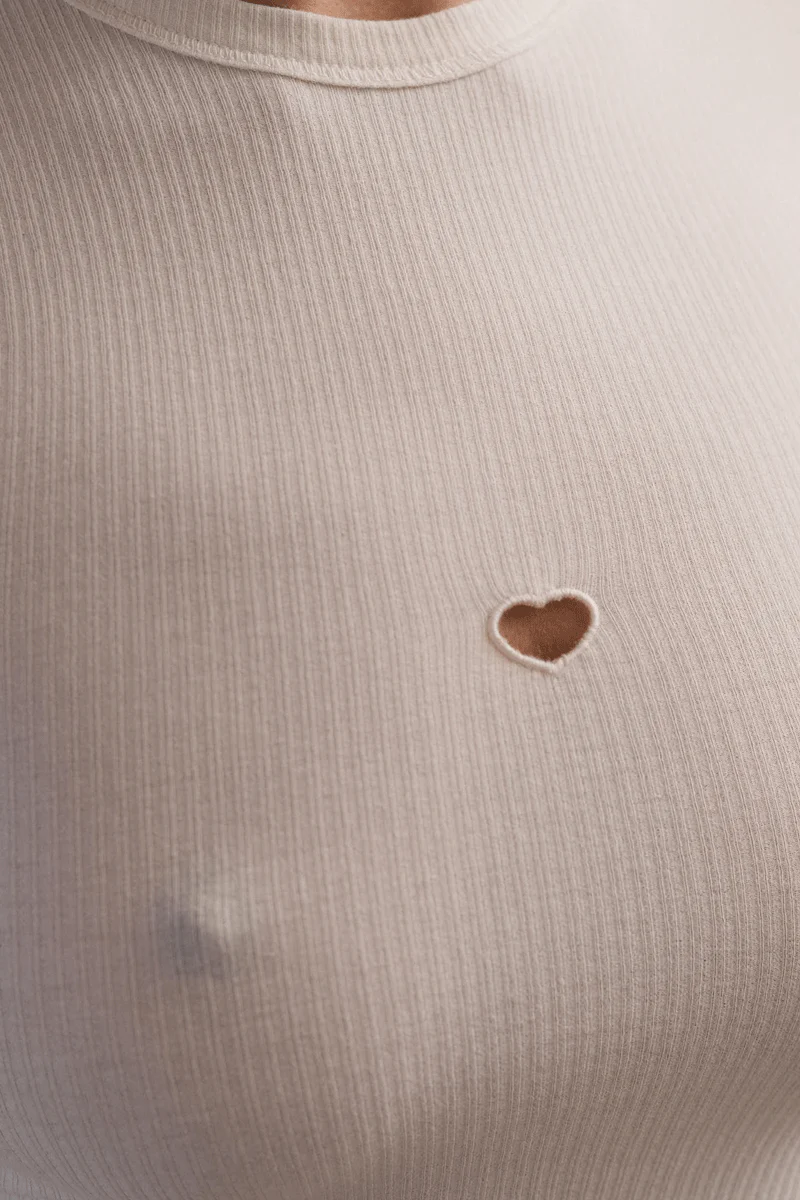 Heart Tee Shirt - Undyed - Image 2