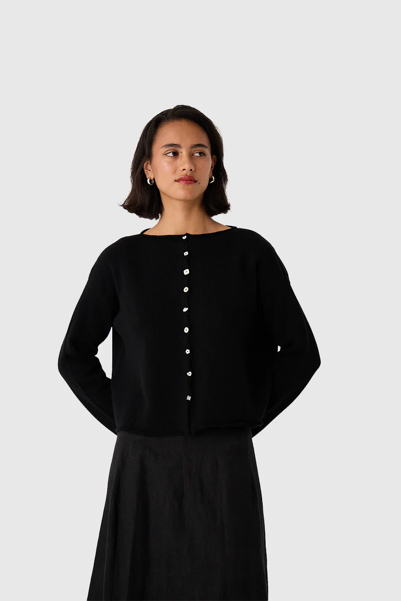 Heirloom Doll's Cardigan - Black - Image 3