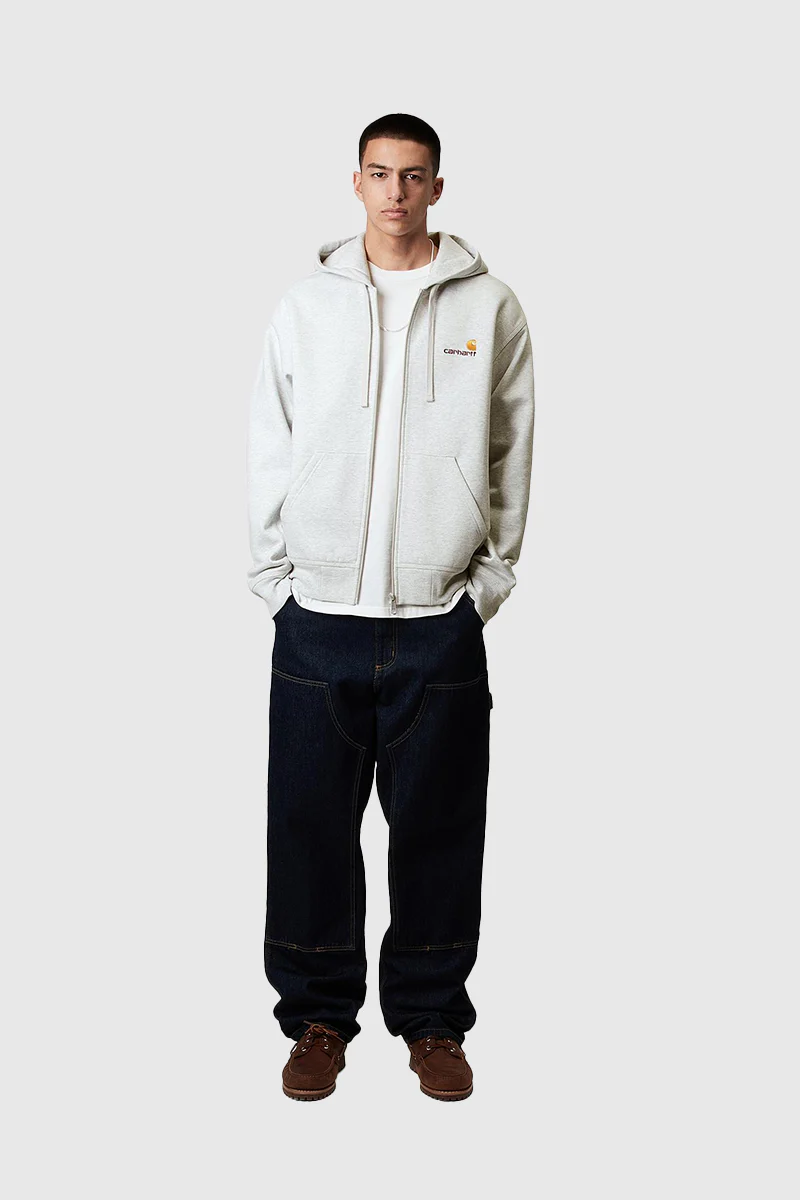 Hooded American Script Jacket - Ash Heather - Image 6
