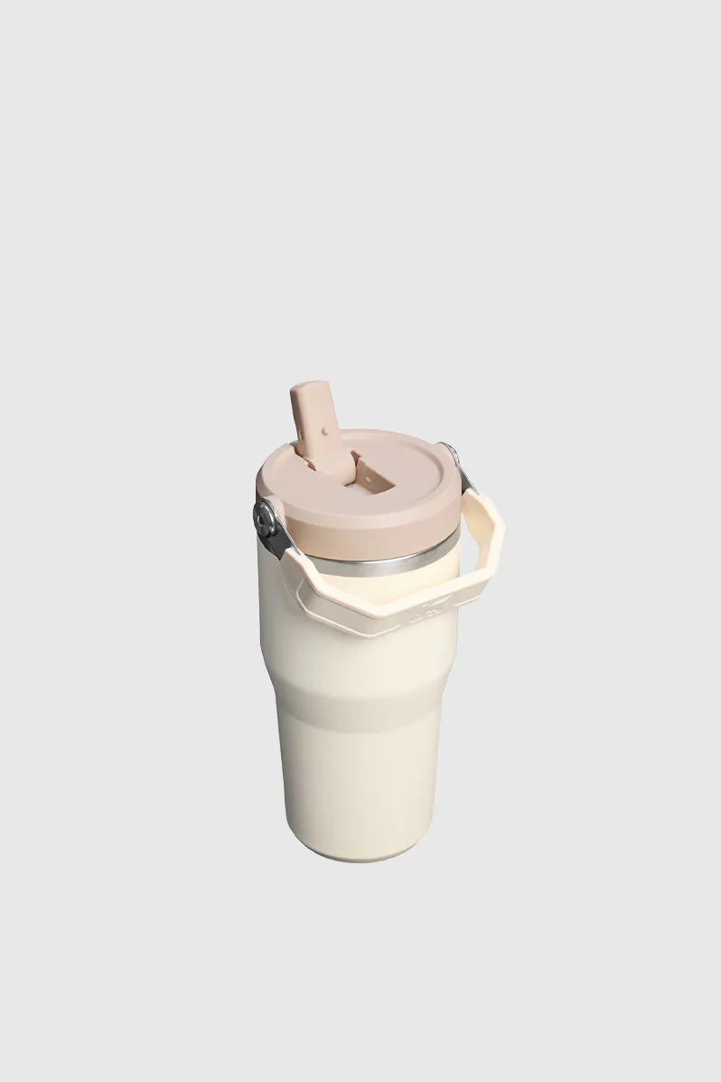 Iceflow Flip Straw Tumbler 591ml / 20oz - Cream - Image 2