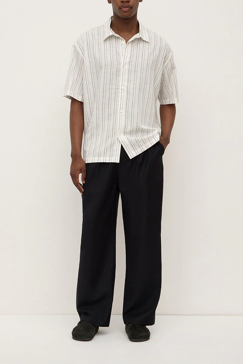Liam Short Sleeve Shirt - Cream / Black
