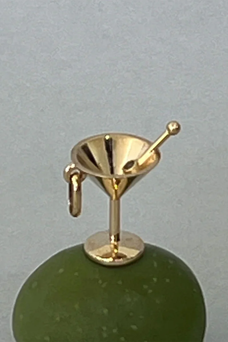 Martini Charm Set - Sterling Silver, Green Sapphire - Image 2