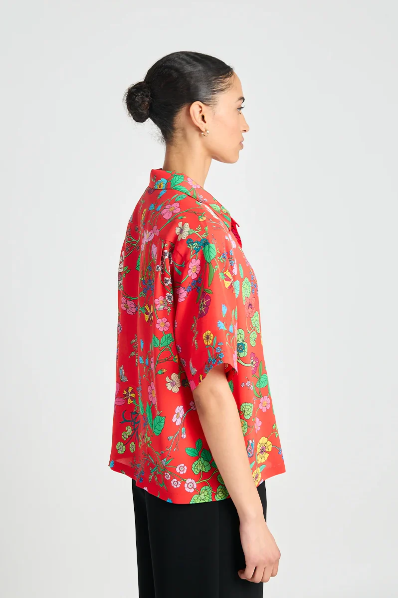 Oasis Shirt - Red Floral - Image 4