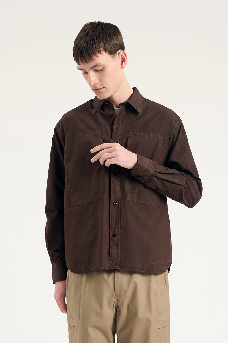 Ole Fatigue Cotton Tencel Shirt - Espresso - Image 3