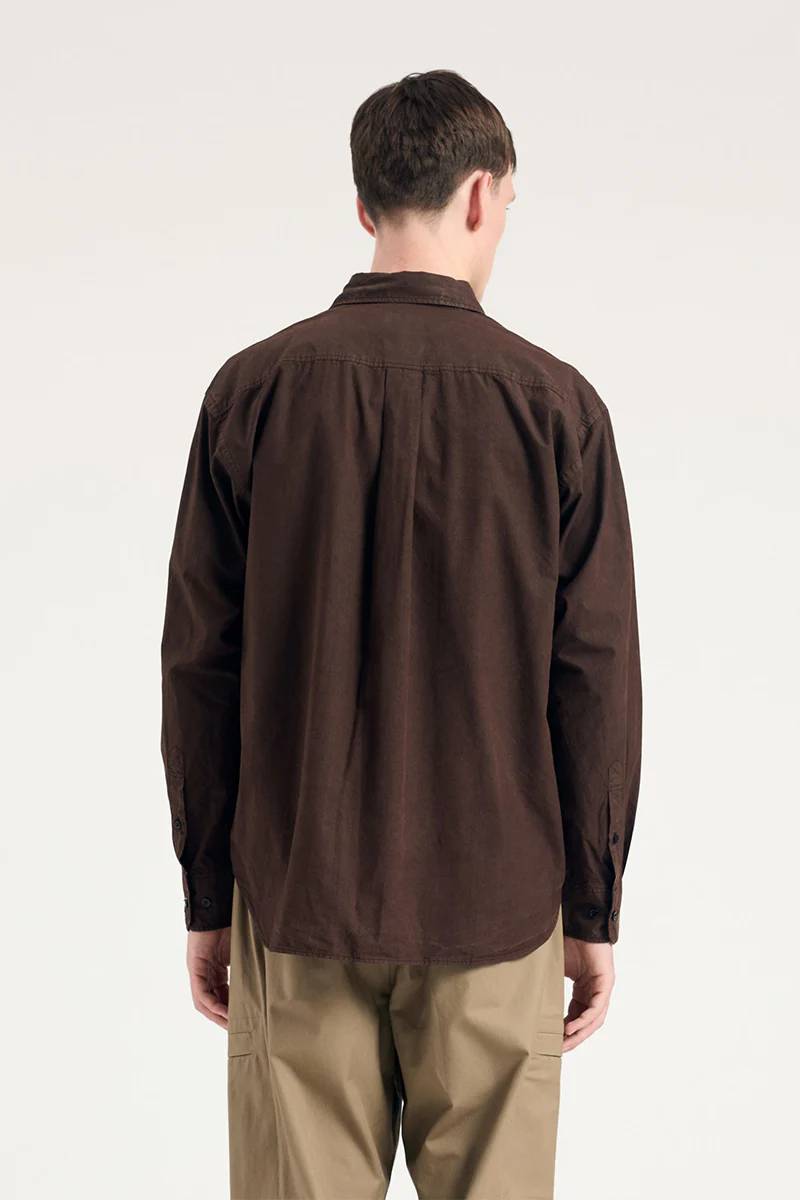 Ole Fatigue Cotton Tencel Shirt - Espresso - Image 4