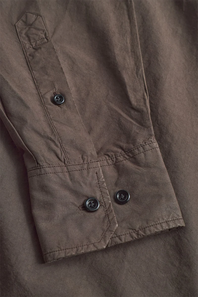 Ole Fatigue Cotton Tencel Shirt - Espresso - Image 6