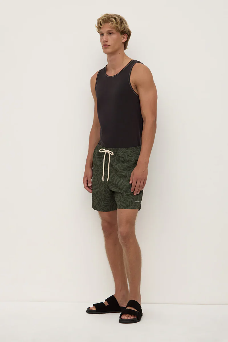 Palm Print Swim Short - Sorrel / Moss - Image 3