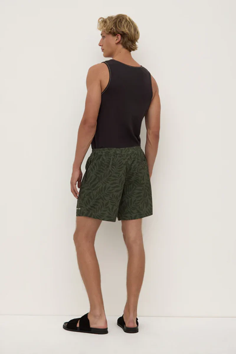 Palm Print Swim Short - Sorrel / Moss - Image 4