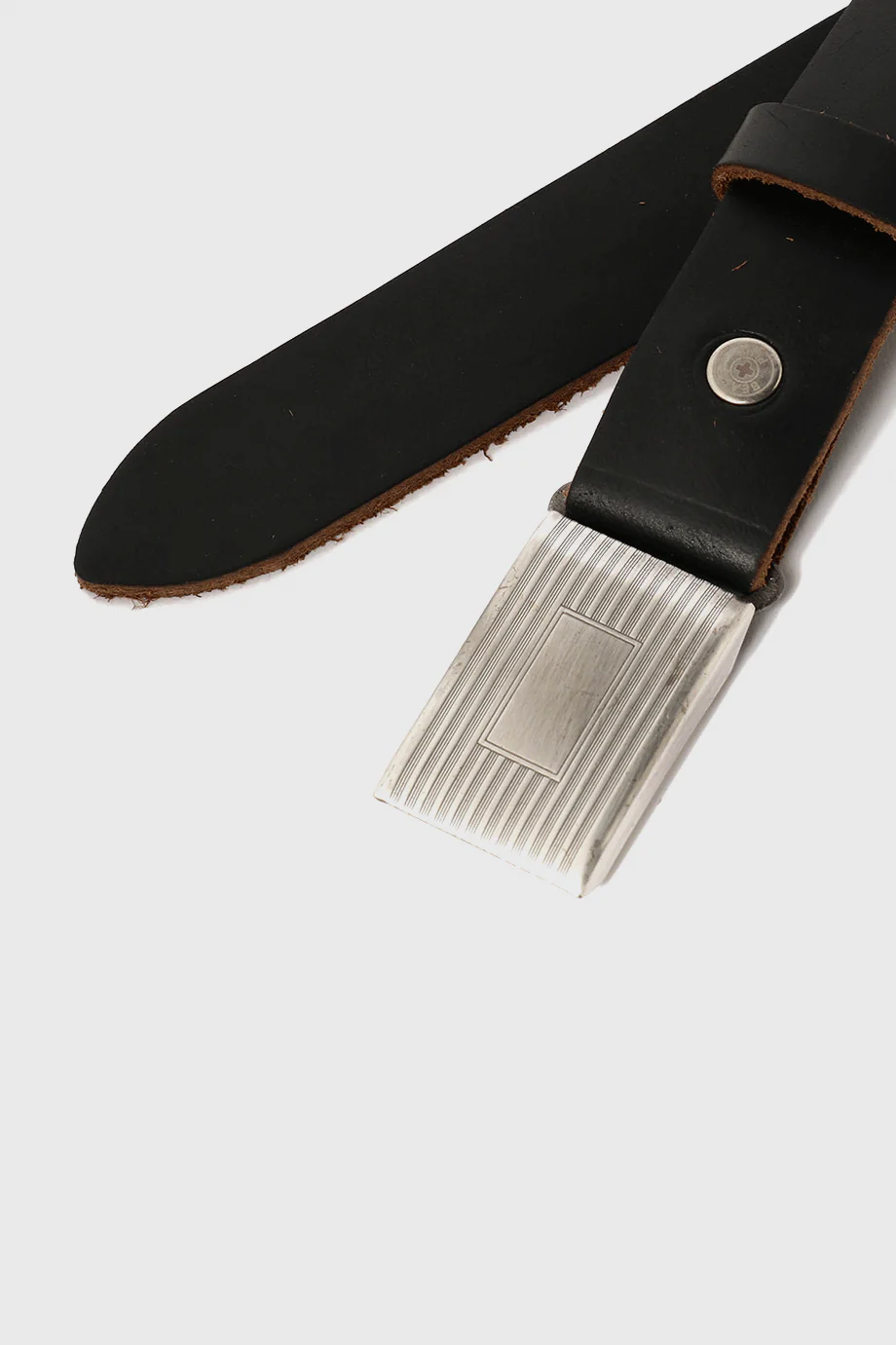 Plate Belt Horween Leather - Black - Image 3