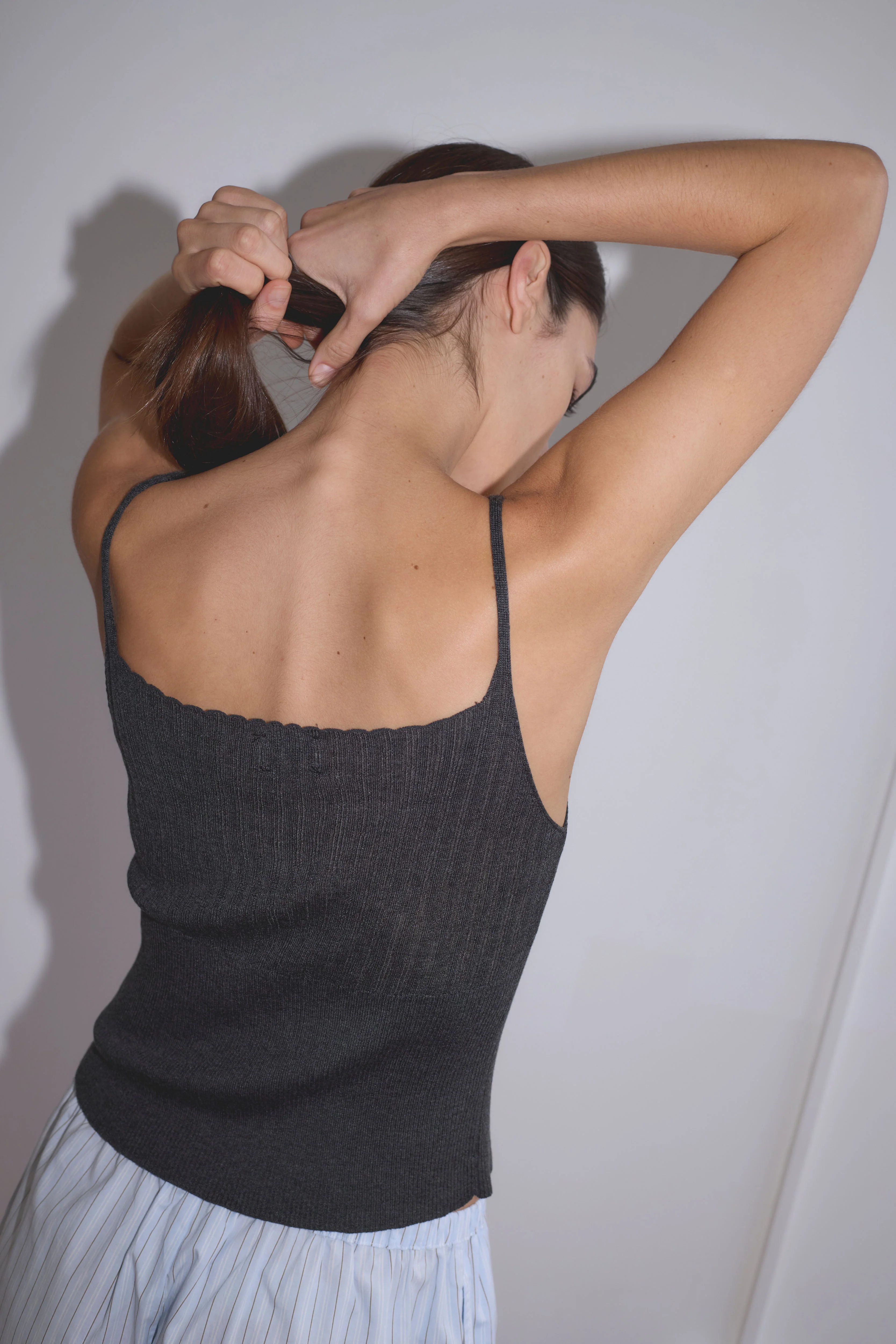 Ribbed Tank - Dark Charcoal - Image 3