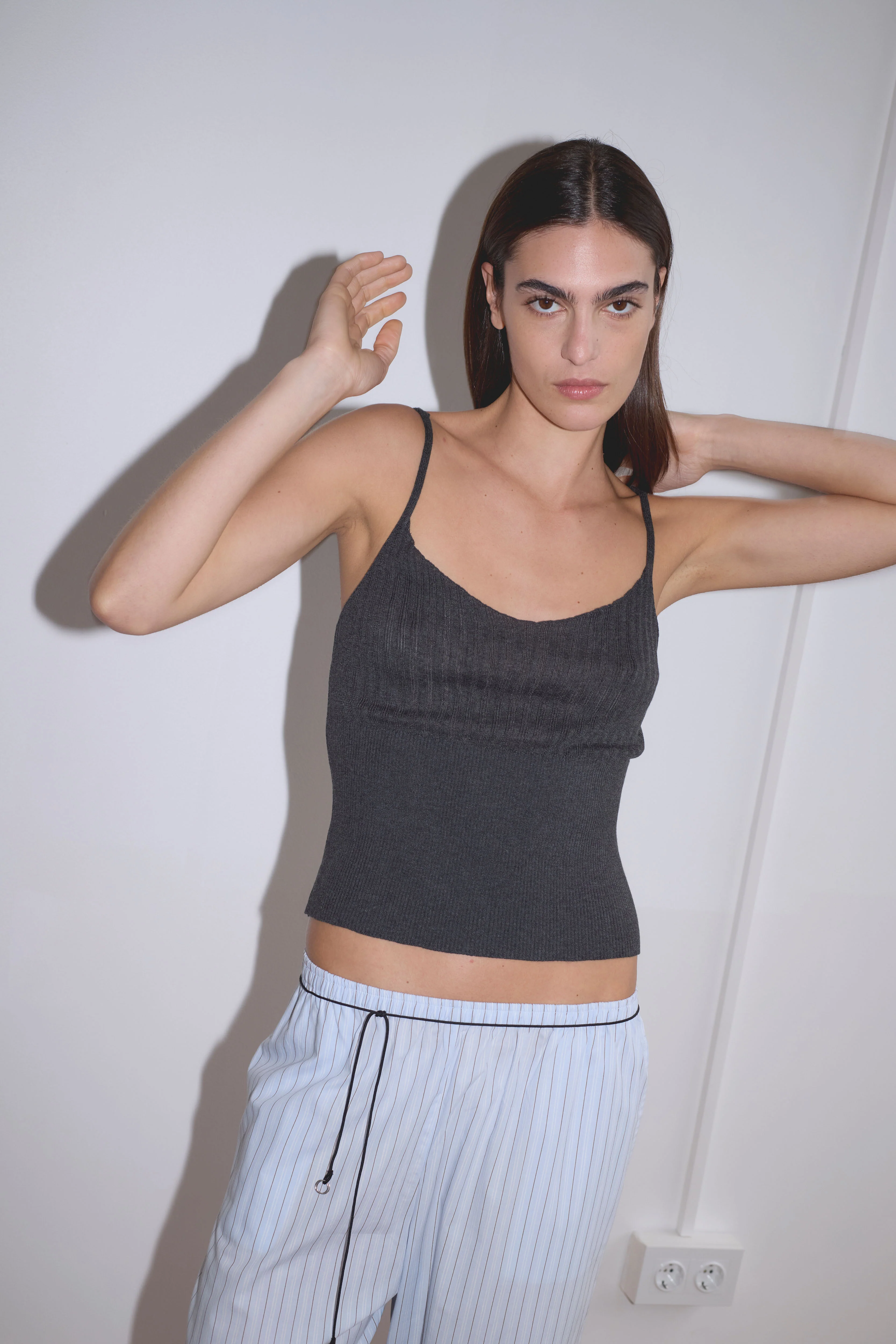 Ribbed Tank - Dark Charcoal - Image 6