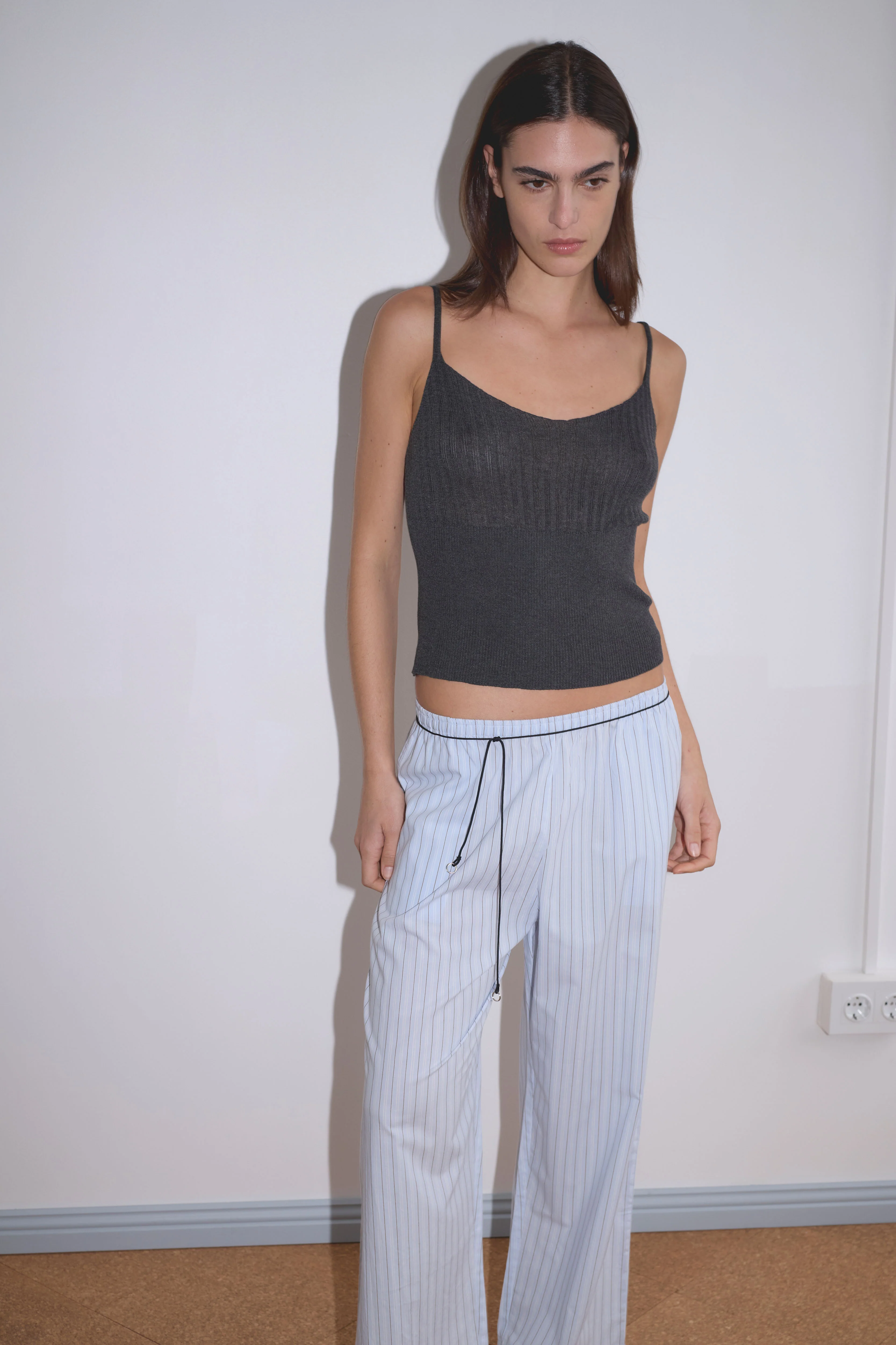 Ribbed Tank - Dark Charcoal - Image 7