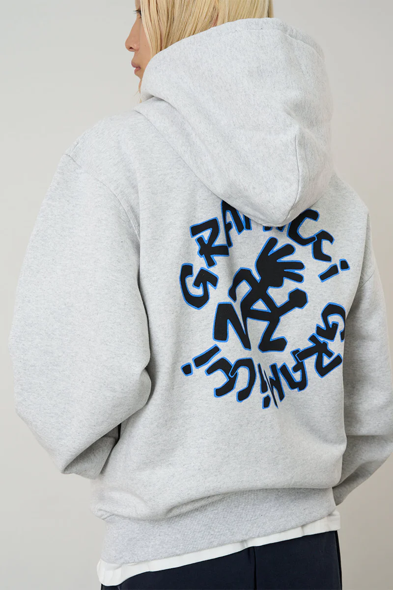Running Man Zip Hooded Sweatshirt - Heather Ash - Image 3