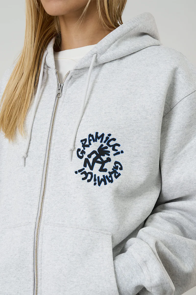Running Man Zip Hooded Sweatshirt - Heather Ash - Image 4