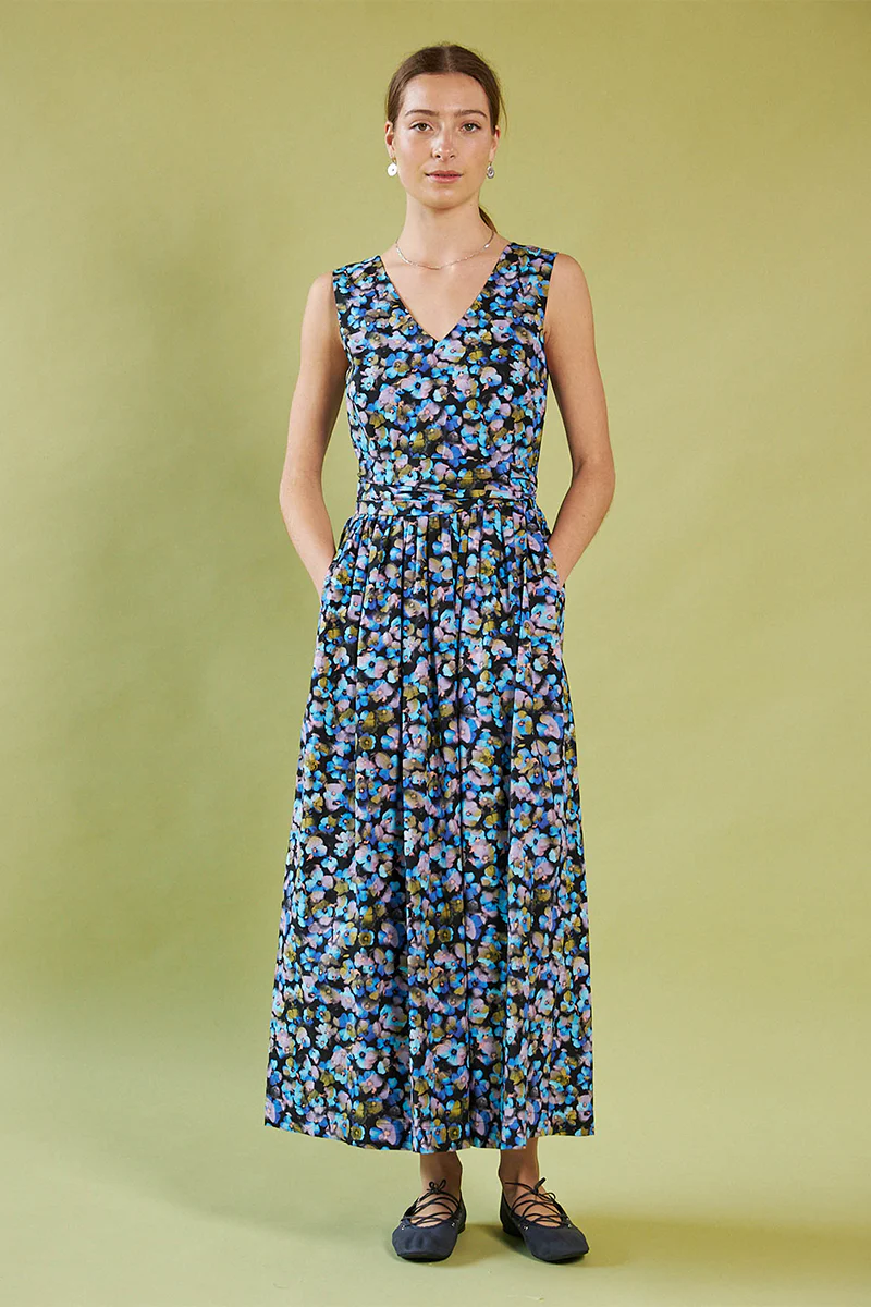 Smell of the Sea Wrap Dress - Acid Pansy