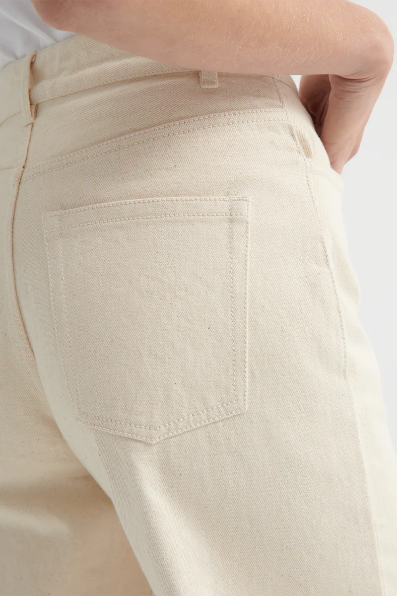 Straight Leg Jeans - Ecru Denim - Image 4