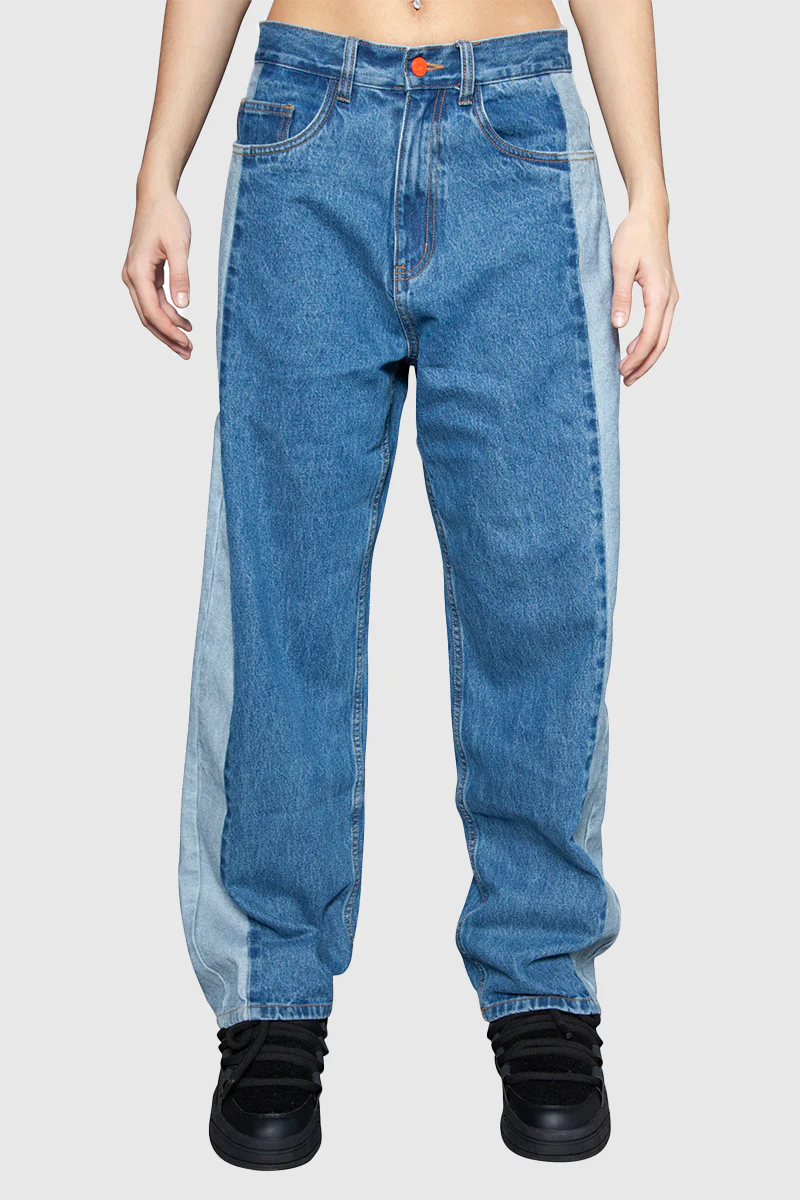 Super Loose - Blue Jeans with Side Panel - Image 3