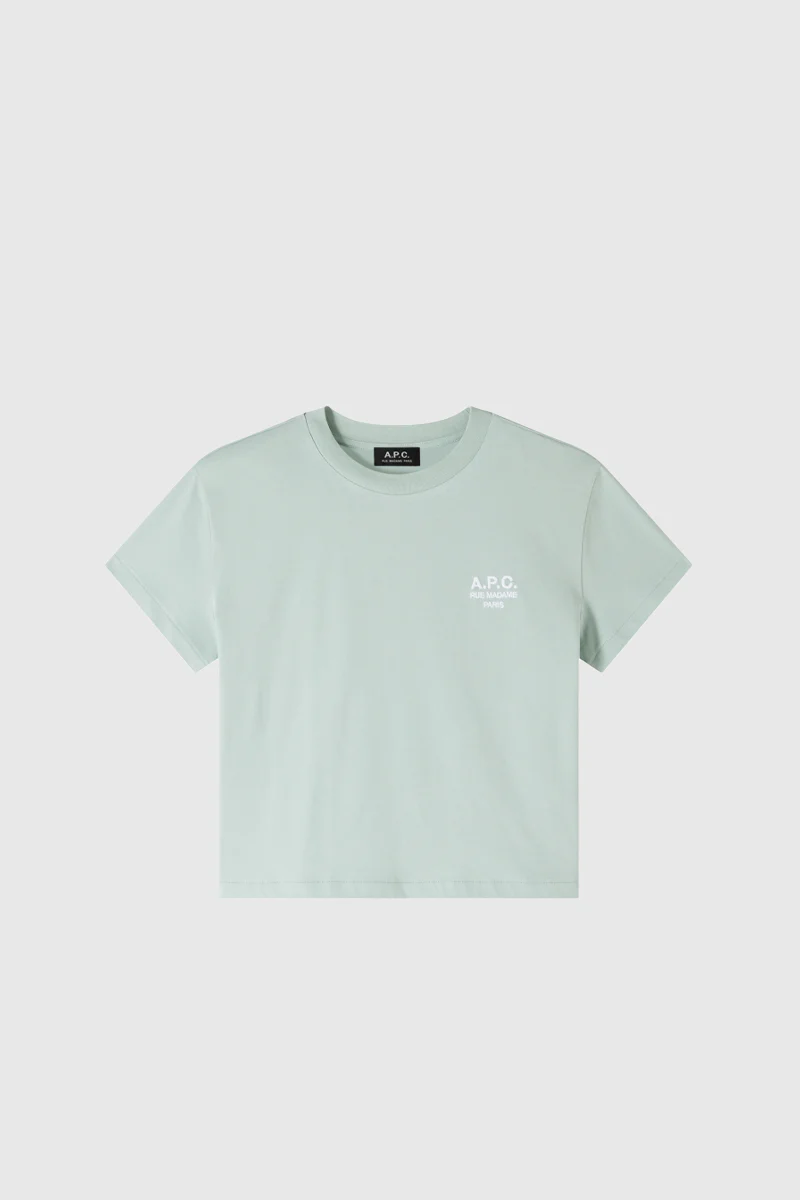 T-Shirt Boxy Rue Madame - Kla Vert D'eau / Blanc