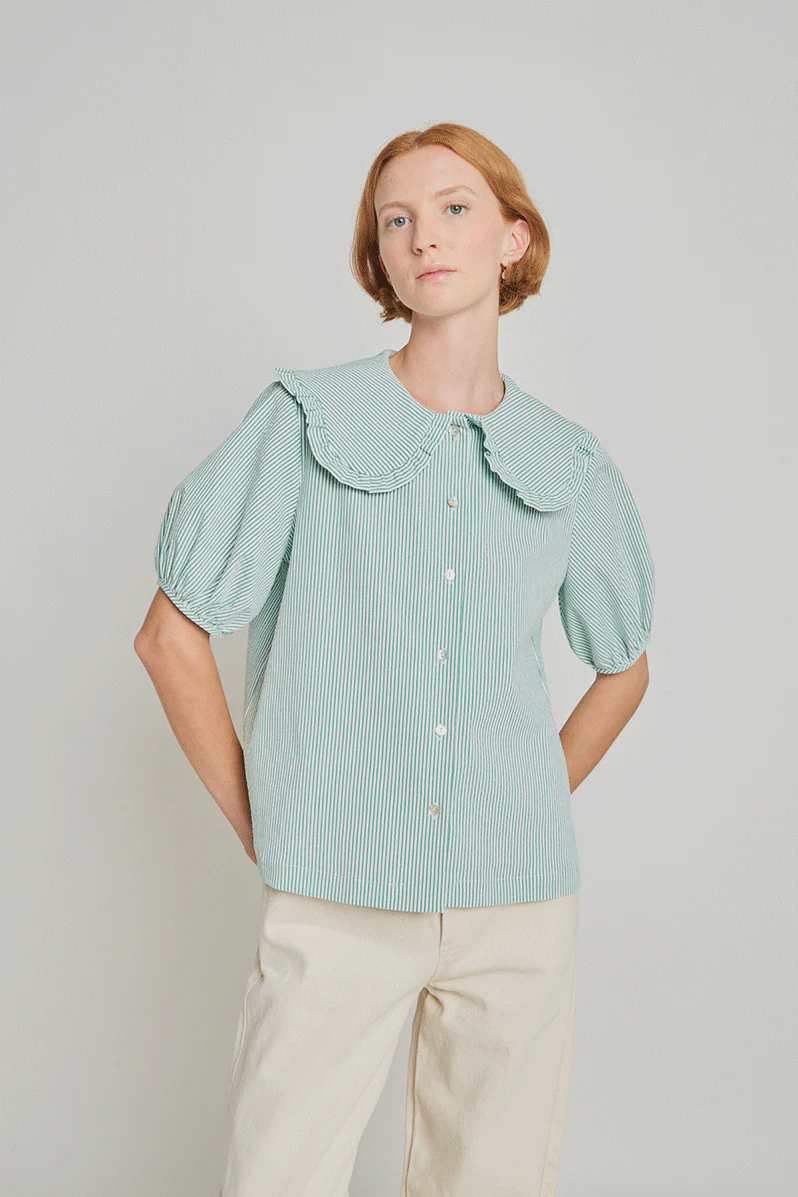 The Uncanny Blouse - Jade Seersucker - Image 2