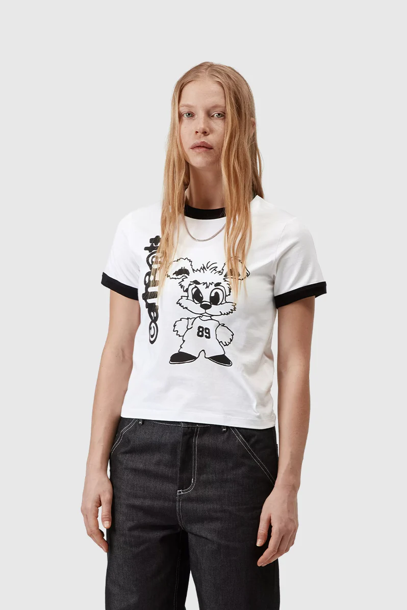 W S/S IP Ringer T-Shirt -  White / Black - Image 2