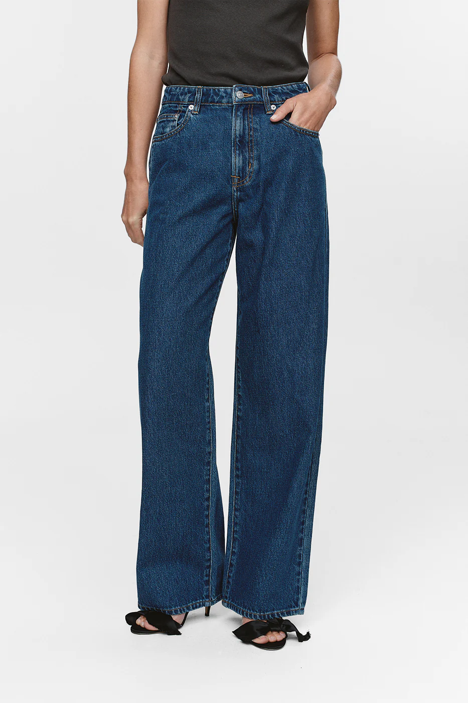 Wide Leg Jean - Washed Indigo - Image 2