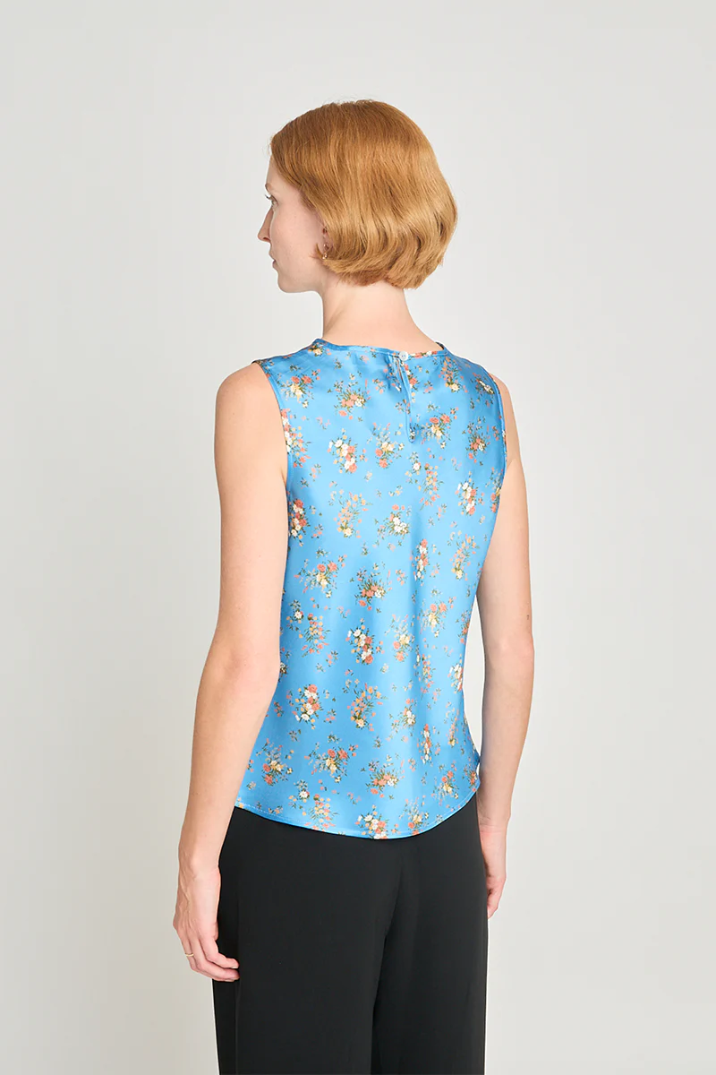 Whoo-sah Top - Blue Satin Floral - Image 3