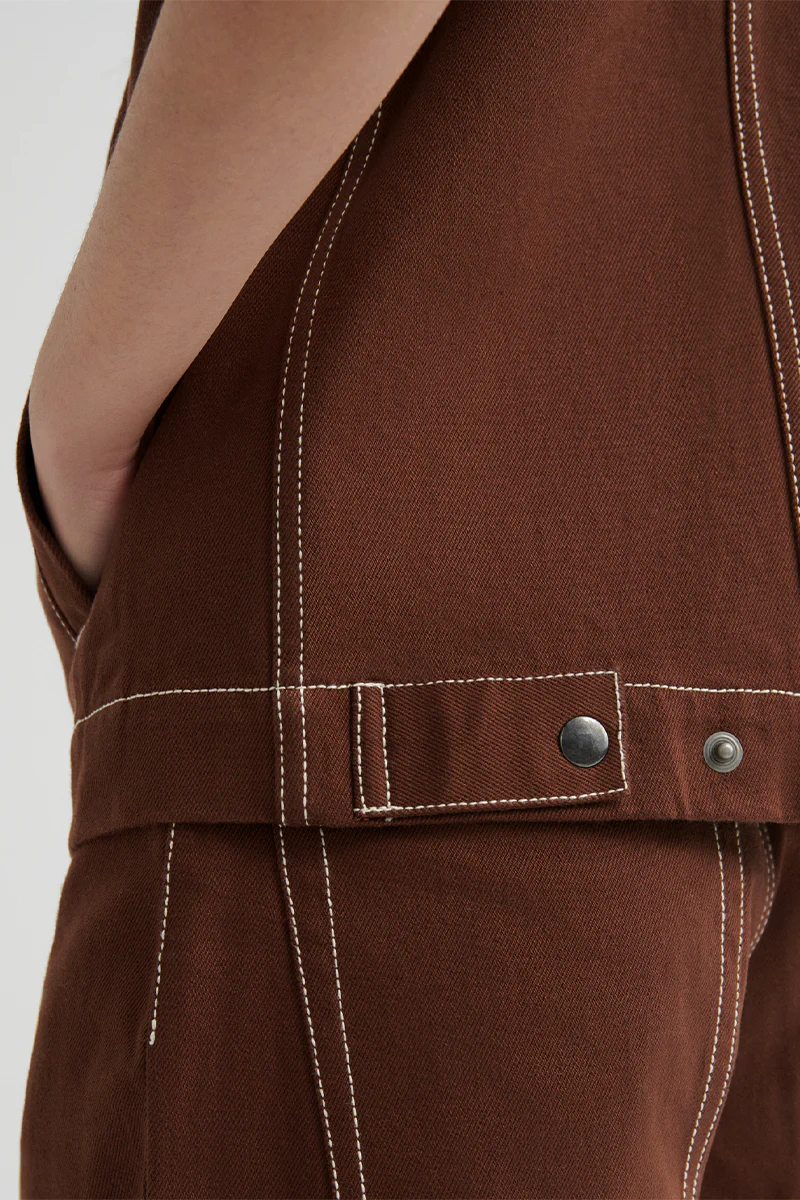 Workers Vest - Brown Denim - Image 6